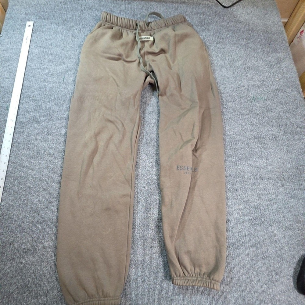 Fear Of God Essentials Jogger Pants Mens 32 Brown Fleece Elastic Waist Logo